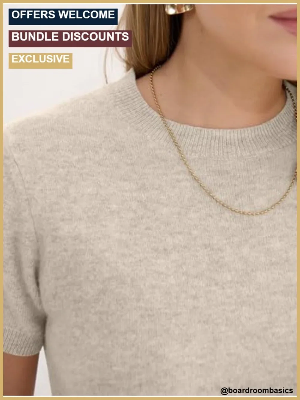 100% Wool Short Sleeve Crewneck Pullover Sweater - Women's Casual Lightweight
